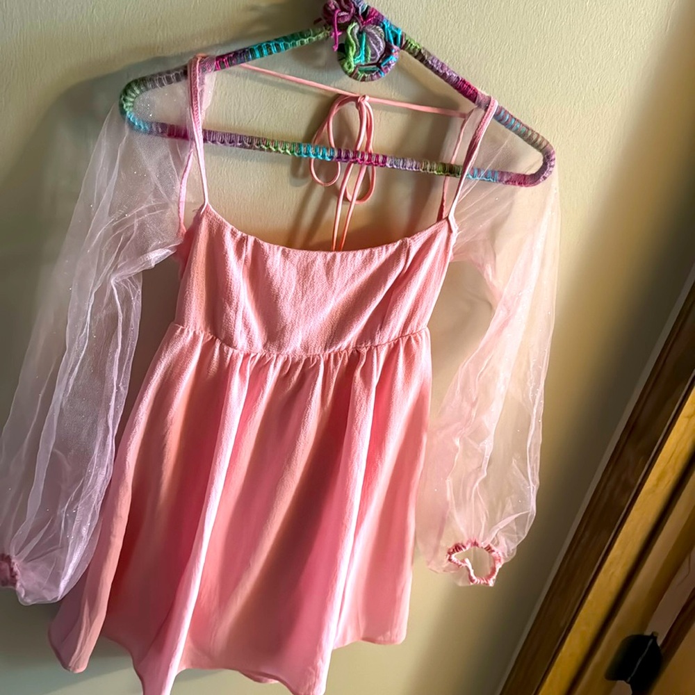 Lucy in the sky pink dress with sleeves